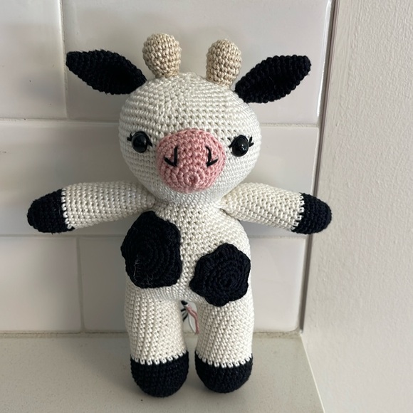Hand Crafted Other - Handcrafted Cow Figure Doll Toy Decor Amigurui Crochet Farm Animal Kids